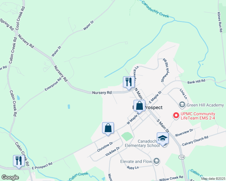 map of restaurants, bars, coffee shops, grocery stores, and more near 53 North Main Street in Wrightsville
