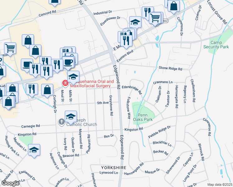 map of restaurants, bars, coffee shops, grocery stores, and more near 230 Edgewood Road in East York