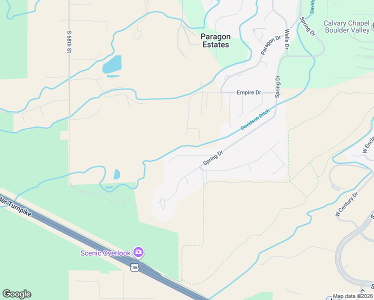 map of restaurants, bars, coffee shops, grocery stores, and more near 7215 Empire Drive in Boulder