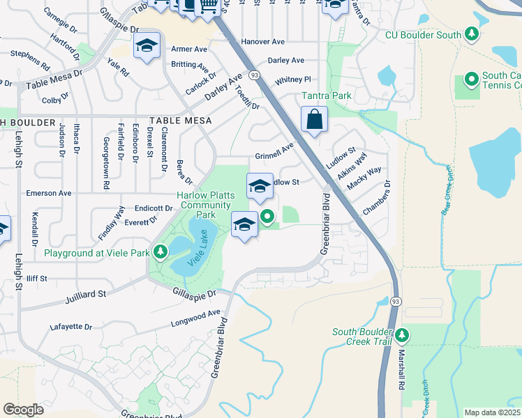 map of restaurants, bars, coffee shops, grocery stores, and more near 1500 Knox Drive in Boulder