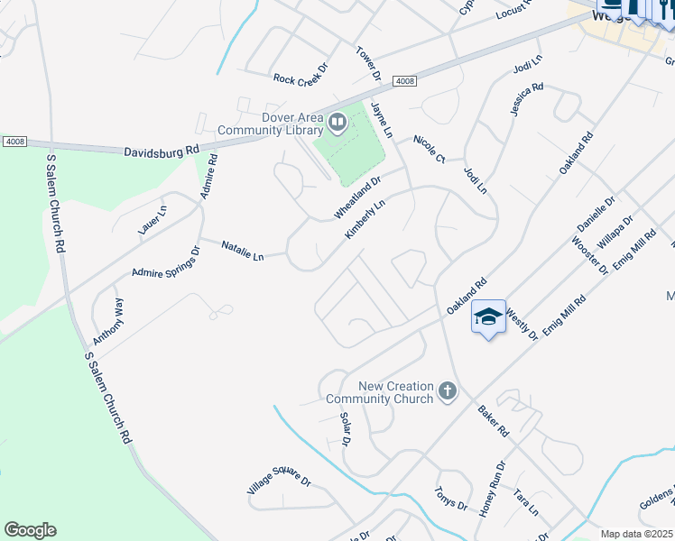 map of restaurants, bars, coffee shops, grocery stores, and more near 39 Meadowview Drive in Dover