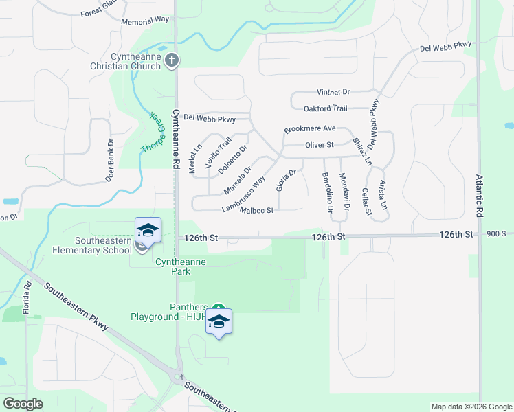 map of restaurants, bars, coffee shops, grocery stores, and more near 16007 Lambrusco Way in Fishers