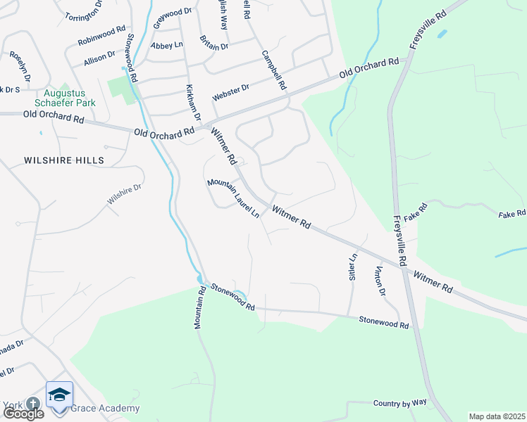 map of restaurants, bars, coffee shops, grocery stores, and more near 681 Mountain Laurel Lane in York