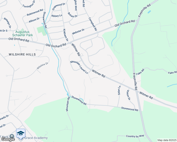 map of restaurants, bars, coffee shops, grocery stores, and more near 681 Mountain Laurel Lane in York