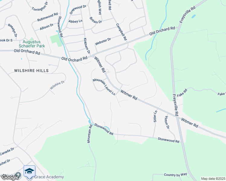 map of restaurants, bars, coffee shops, grocery stores, and more near 671 Mountain Laurel Lane in East York