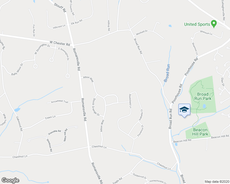 map of restaurants, bars, coffee shops, grocery stores, and more near 1959 Goldenridge Drive in Downingtown