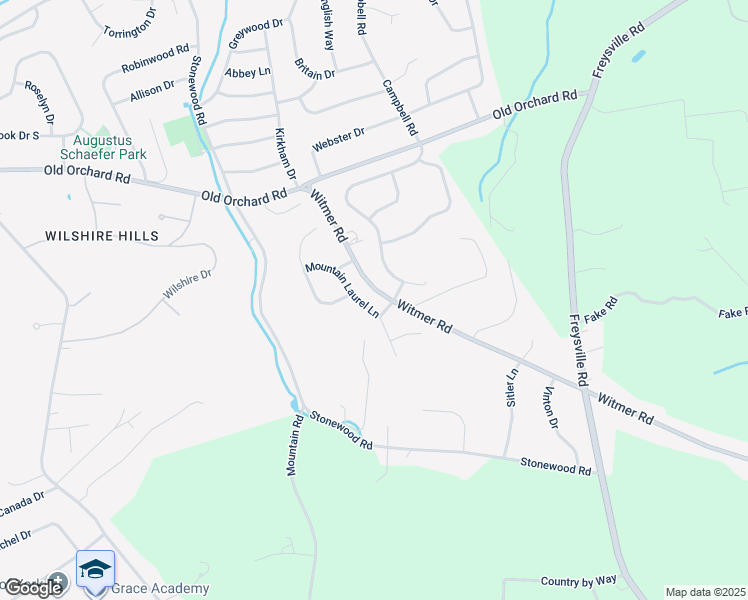 map of restaurants, bars, coffee shops, grocery stores, and more near 671 Mountain Laurel Lane in East York