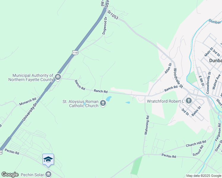 map of restaurants, bars, coffee shops, grocery stores, and more near 474 Ranch Road in Dunbar