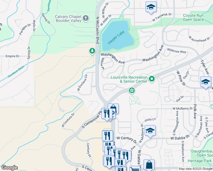 map of restaurants, bars, coffee shops, grocery stores, and more near 922 Eldorado Lane in Louisville