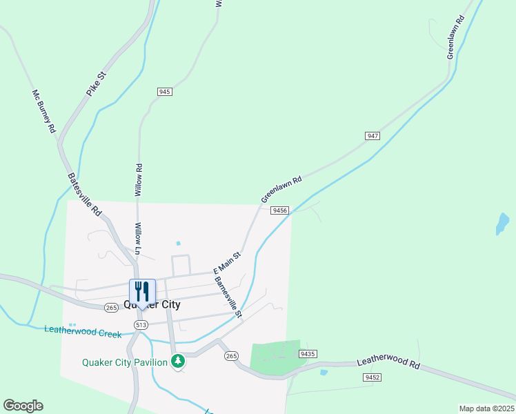 map of restaurants, bars, coffee shops, grocery stores, and more near 375 East Main Street in Quaker City