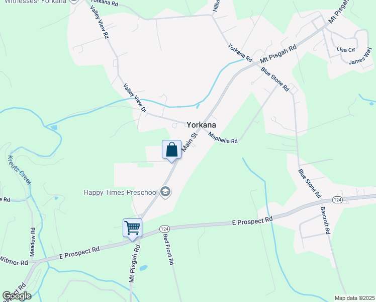 map of restaurants, bars, coffee shops, grocery stores, and more near 29 Main Street East in New Freedom