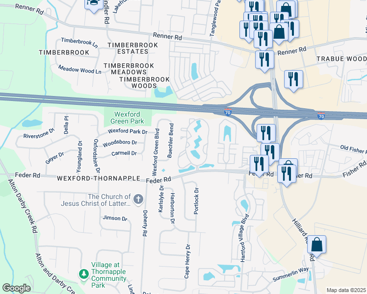 map of restaurants, bars, coffee shops, grocery stores, and more near 1189 Burnham Drive in Columbus