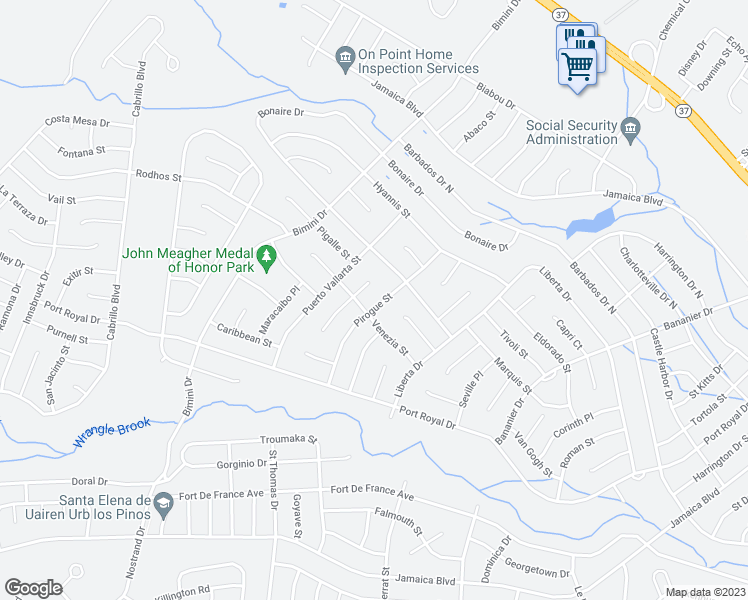 map of restaurants, bars, coffee shops, grocery stores, and more near 42 Pirogue Street in Toms River