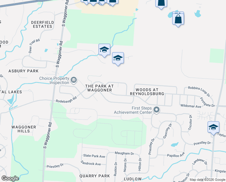 map of restaurants, bars, coffee shops, grocery stores, and more near 8160 Rodebaugh Road in Reynoldsburg