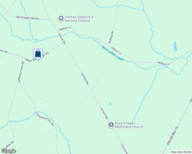 map of restaurants, bars, coffee shops, grocery stores, and more near 4905 Oxford Road in York Springs