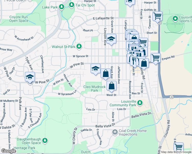 map of restaurants, bars, coffee shops, grocery stores, and more near 400 Hutchinson Street in Louisville
