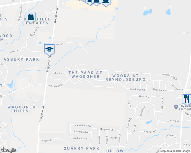 map of restaurants, bars, coffee shops, grocery stores, and more near 8160 Rodebaugh Road in Reynoldsburg