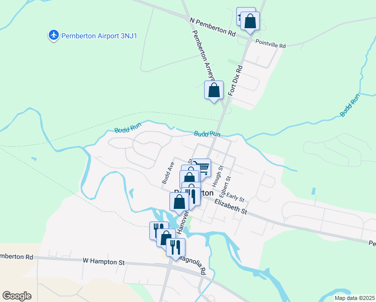 map of restaurants, bars, coffee shops, grocery stores, and more near 8 Lee Street in Pemberton