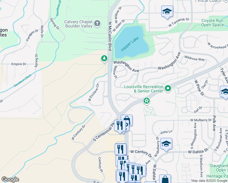 map of restaurants, bars, coffee shops, grocery stores, and more near 922 Eldorado Lane in Louisville