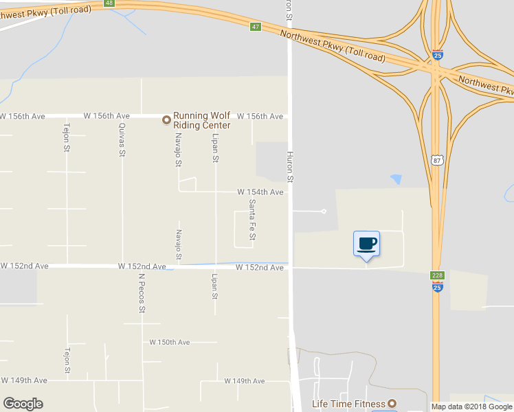 map of restaurants, bars, coffee shops, grocery stores, and more near 964 West 154th Avenue in Broomfield