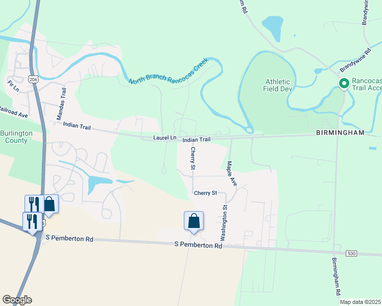map of restaurants, bars, coffee shops, grocery stores, and more near 746 Cherry Street in Southampton Township