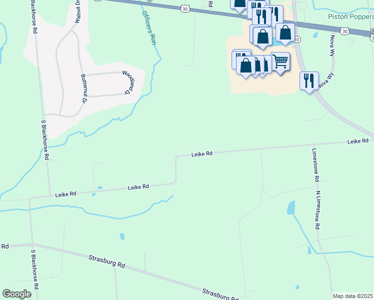 map of restaurants, bars, coffee shops, grocery stores, and more near 4089 Leike Road in Parkesburg