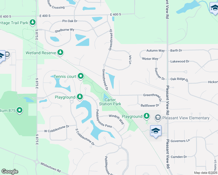 map of restaurants, bars, coffee shops, grocery stores, and more near 9490 Greenthread Drive in Zionsville