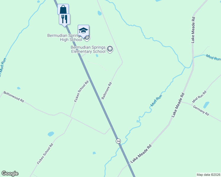 map of restaurants, bars, coffee shops, grocery stores, and more near 1766 Baltimore Road in York Springs