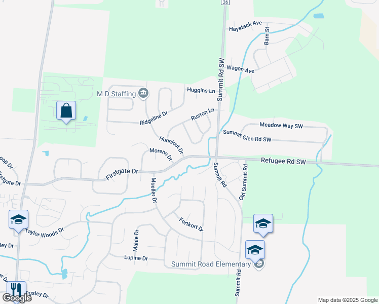 map of restaurants, bars, coffee shops, grocery stores, and more near 9212 Firstgate Drive in Reynoldsburg