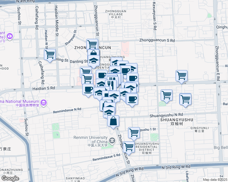 map of restaurants, bars, coffee shops, grocery stores, and more near in 