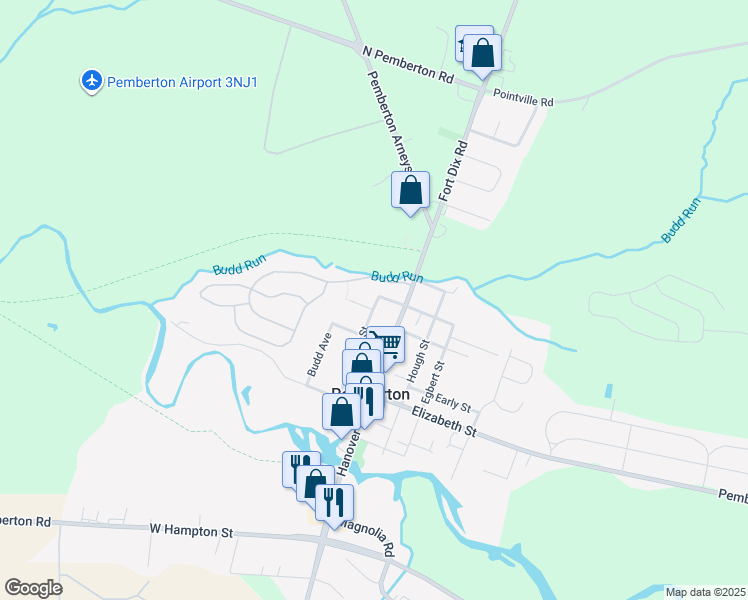 map of restaurants, bars, coffee shops, grocery stores, and more near 8 Lee Street in Pemberton