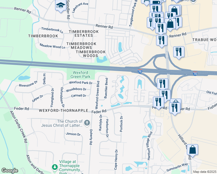 map of restaurants, bars, coffee shops, grocery stores, and more near 1189 Burnham Drive in Columbus