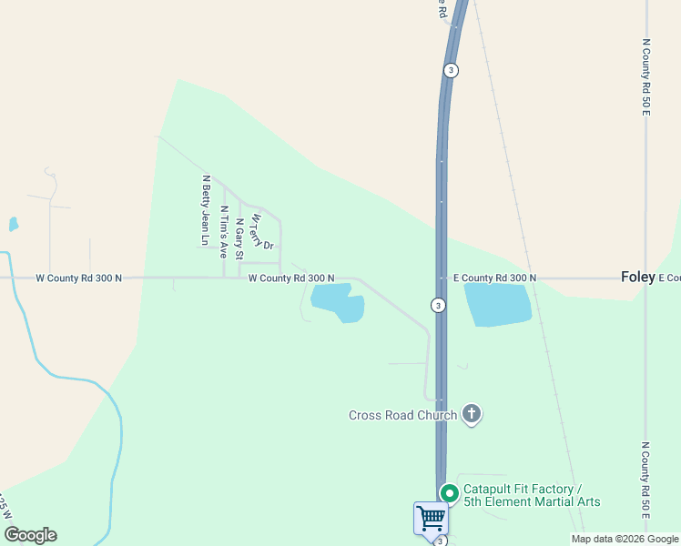 map of restaurants, bars, coffee shops, grocery stores, and more near 386 West County Road 300 North in New Castle