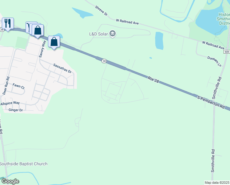 map of restaurants, bars, coffee shops, grocery stores, and more near Always Drive in Lumberton