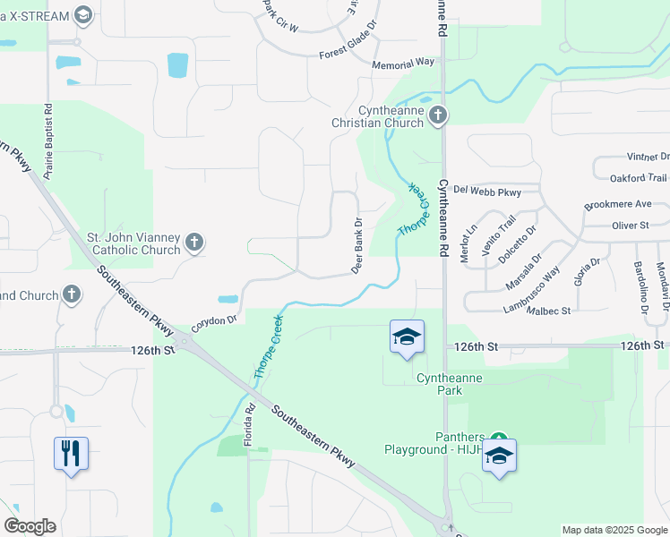 map of restaurants, bars, coffee shops, grocery stores, and more near in Fishers
