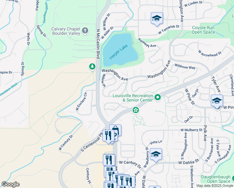 map of restaurants, bars, coffee shops, grocery stores, and more near 937 Sunflower Street in Louisville