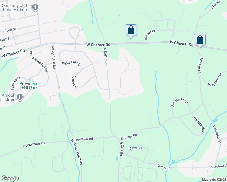 map of restaurants, bars, coffee shops, grocery stores, and more near 101 Bridle Path Lane in Chester County