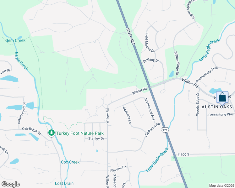 map of restaurants, bars, coffee shops, grocery stores, and more near 4515 Oakwood Drive in Zionsville