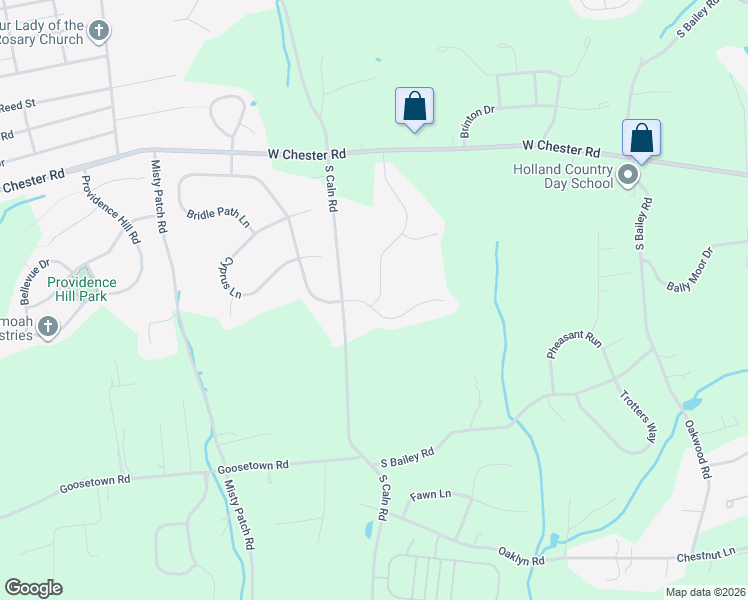 map of restaurants, bars, coffee shops, grocery stores, and more near 36 Vinebury Lane in Chester County