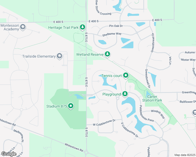 map of restaurants, bars, coffee shops, grocery stores, and more near 8855 Sugar Cay Court in Zionsville