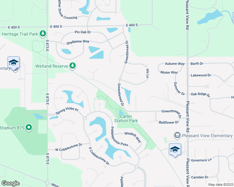 map of restaurants, bars, coffee shops, grocery stores, and more near 9437 Greenthread Lane in Zionsville