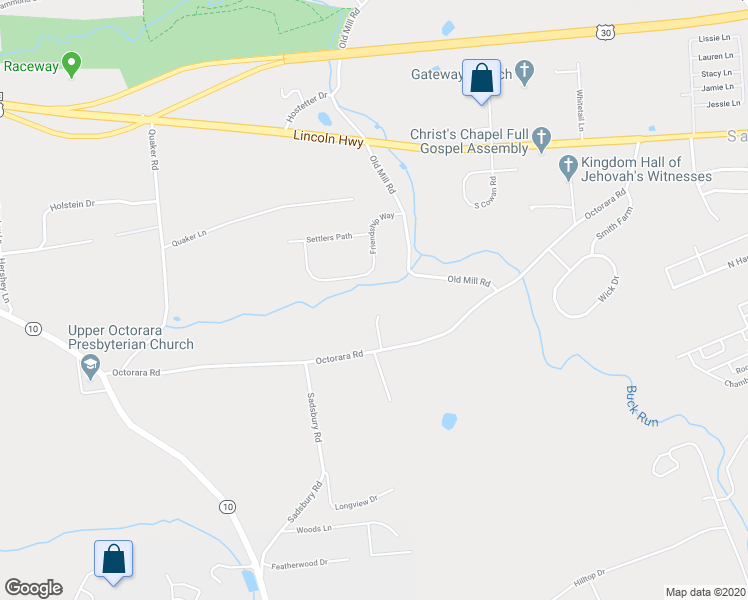 map of restaurants, bars, coffee shops, grocery stores, and more near 25 Peacemaker Drive in Parkesburg