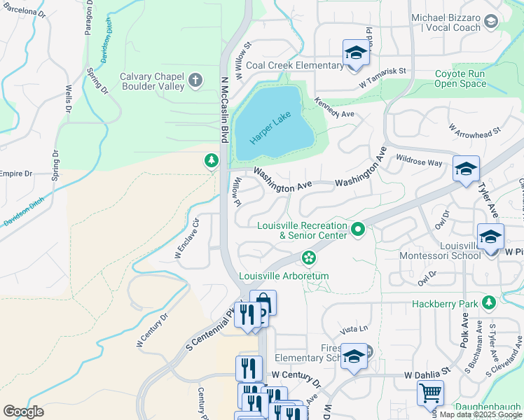 map of restaurants, bars, coffee shops, grocery stores, and more near 937 Sunflower Street in Louisville