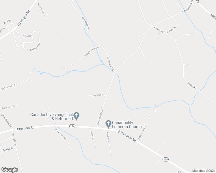 map of restaurants, bars, coffee shops, grocery stores, and more near 1234 Canadochly Road in York