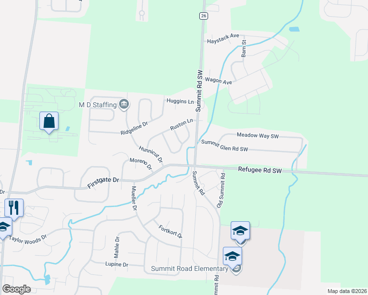 map of restaurants, bars, coffee shops, grocery stores, and more near 715 Keltoncrest Drive in Reynoldsburg