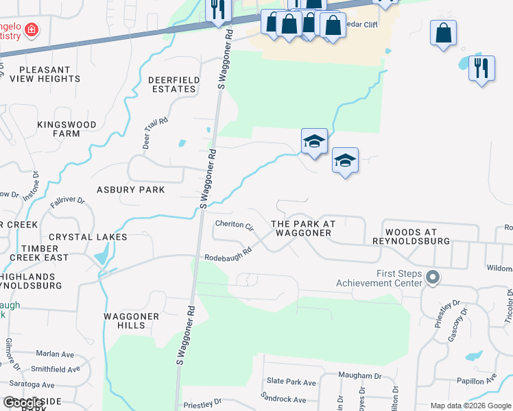 map of restaurants, bars, coffee shops, grocery stores, and more near 7942 Ambrose Bend in Reynoldsburg