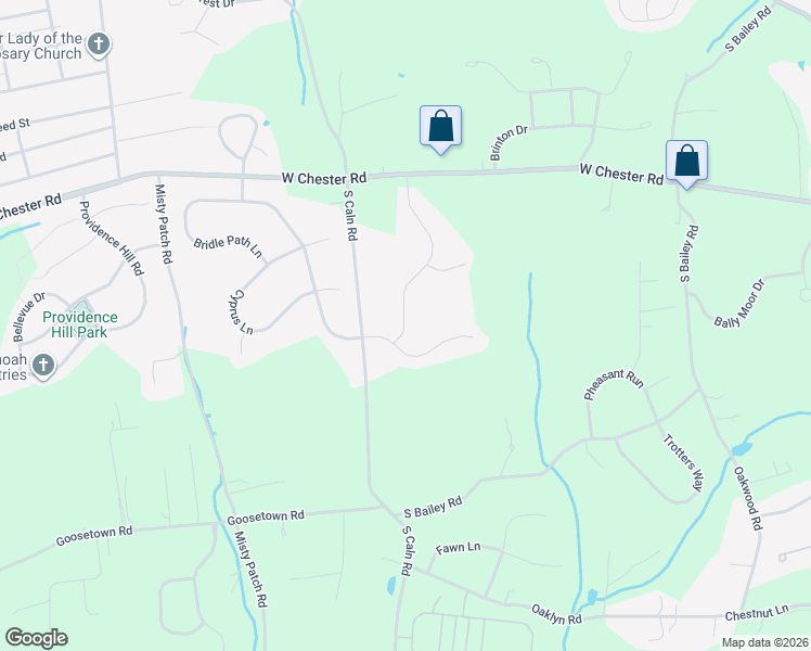 map of restaurants, bars, coffee shops, grocery stores, and more near 36 Vinebury Lane in Chester County
