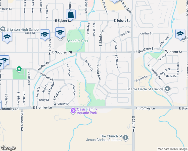 map of restaurants, bars, coffee shops, grocery stores, and more near 625 South 22nd Avenue in Brighton