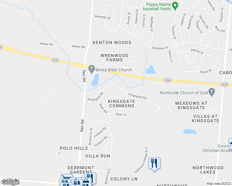 map of restaurants, bars, coffee shops, grocery stores, and more near 3140 Meyer Ct in Springfield