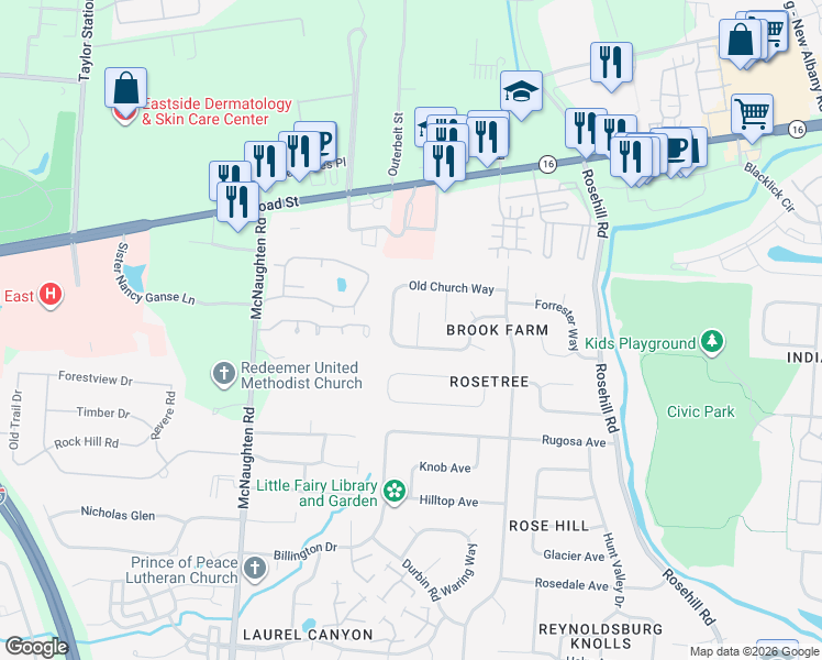 map of restaurants, bars, coffee shops, grocery stores, and more near 234 Cantwell Court in Reynoldsburg